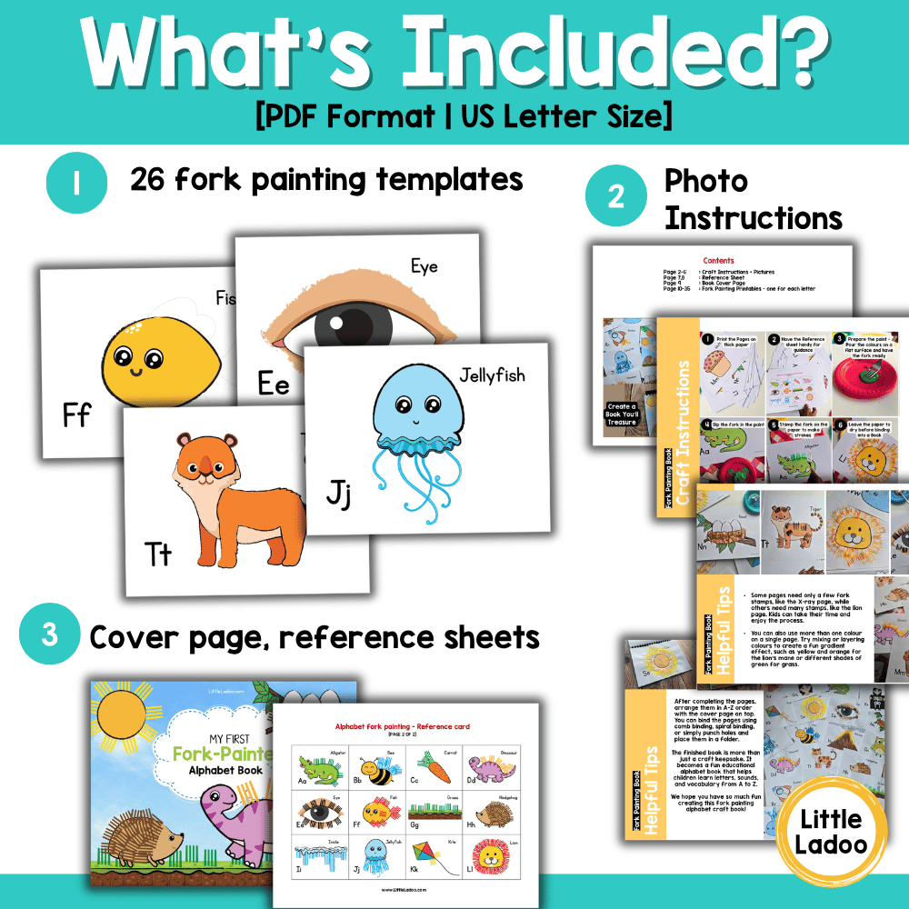 Fork Painting Alphabet Crafts A-Z