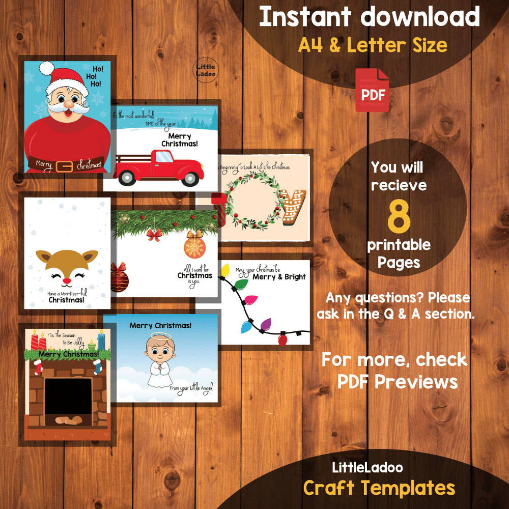 Christmas Handprint Art Printable {8 Designs}