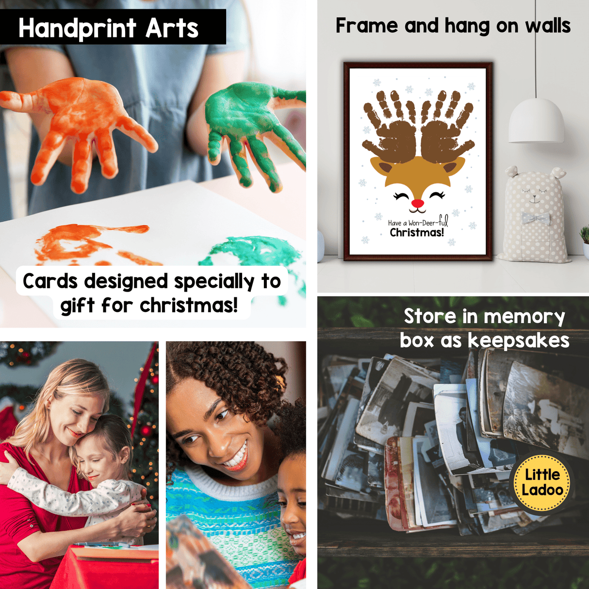 Christmas Handprint Art Printable {8 Designs}