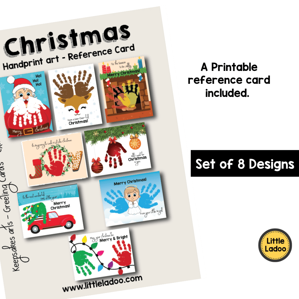 Christmas Handprint Art Printable {8 Designs}