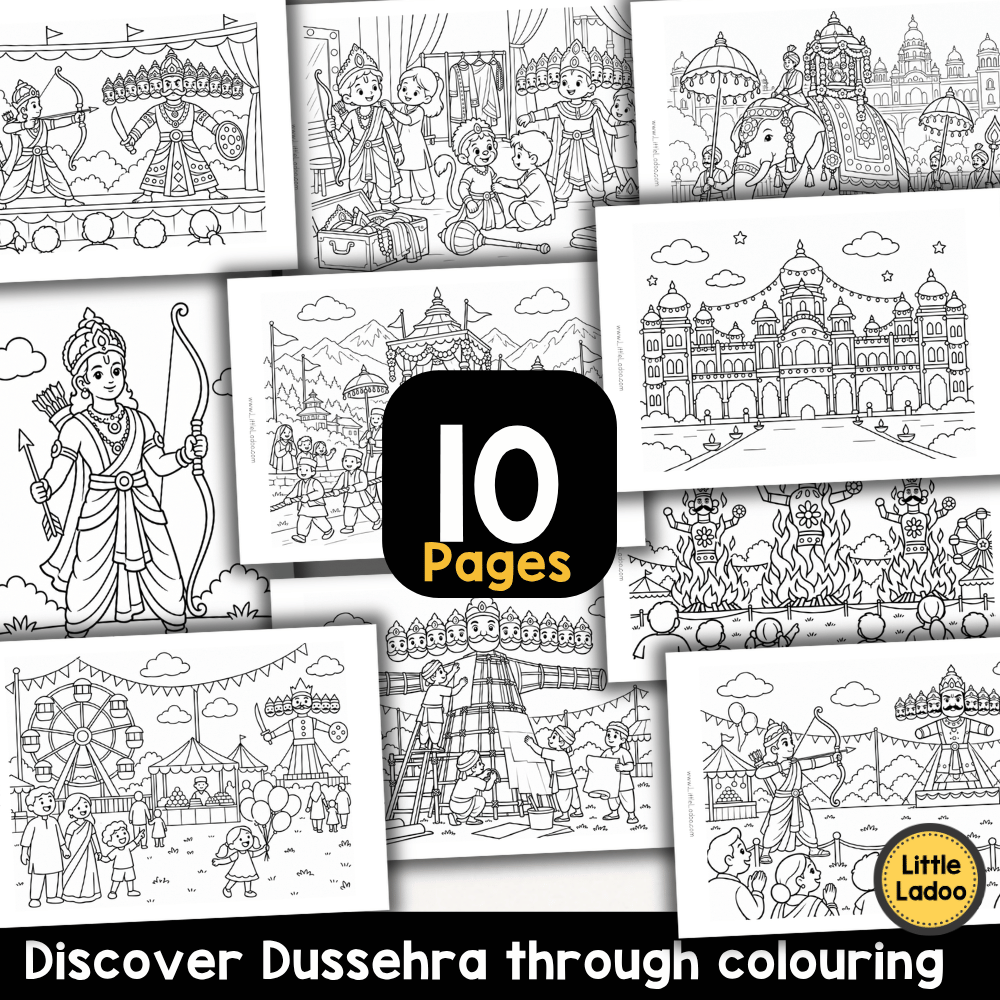 Dussehra Coloring Pages for Kids – Festival Printables