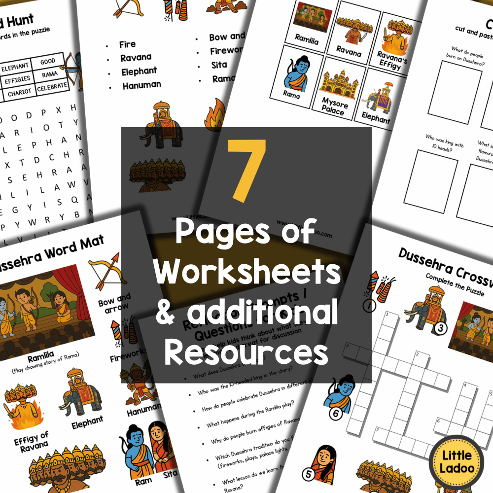 Dussehra Mini Booklet + Worksheets
