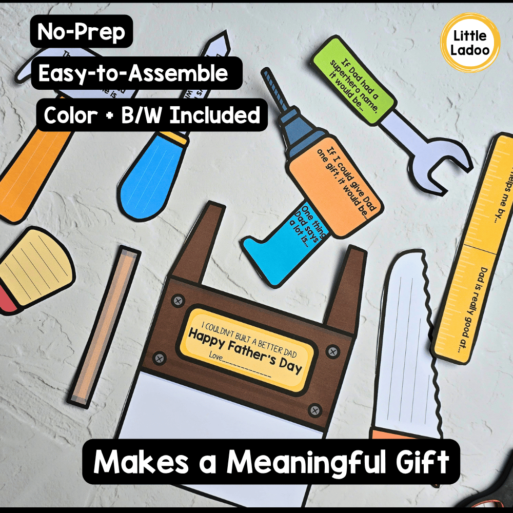 Father’s Day Toolbox Craft | Writing Activity Gift for Dad