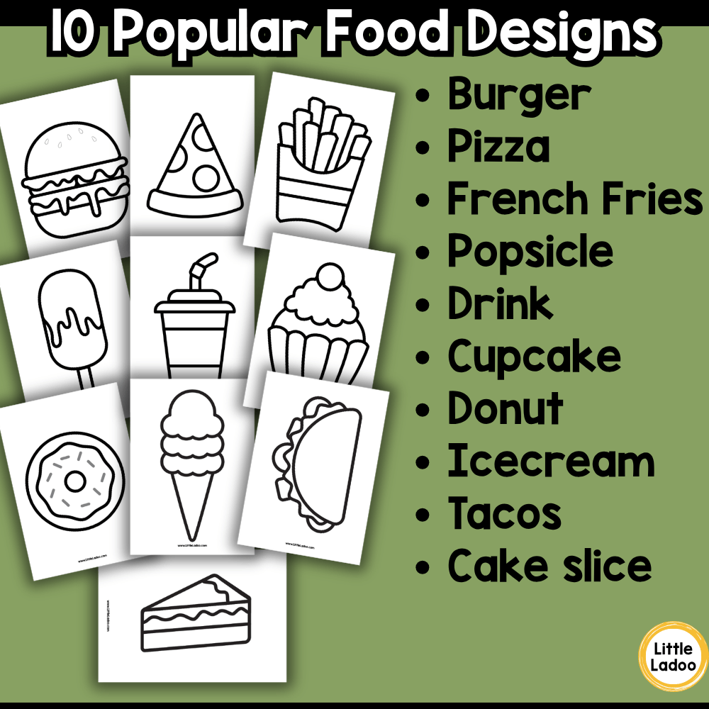 Food Craft Templates | 10 Printable Food Outlines