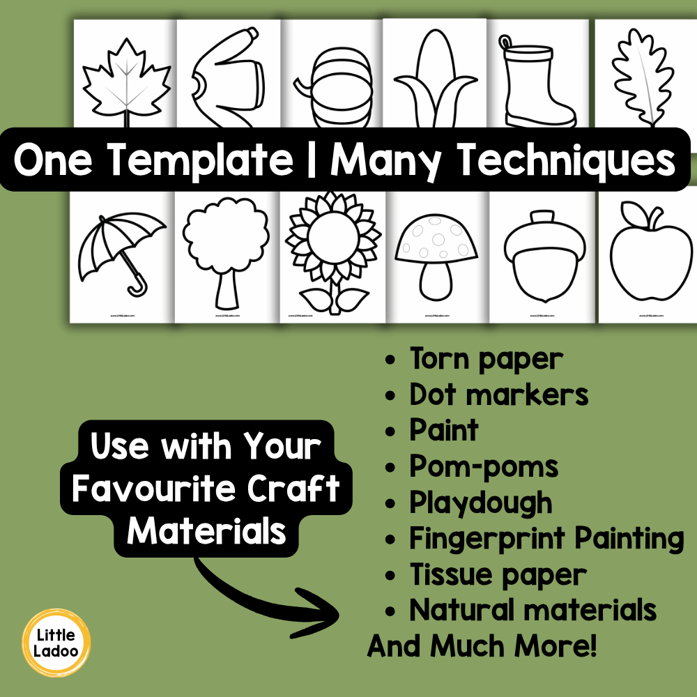 Fall Theme Craft Templates | 10 Printable Autumn Outlines for Preschool