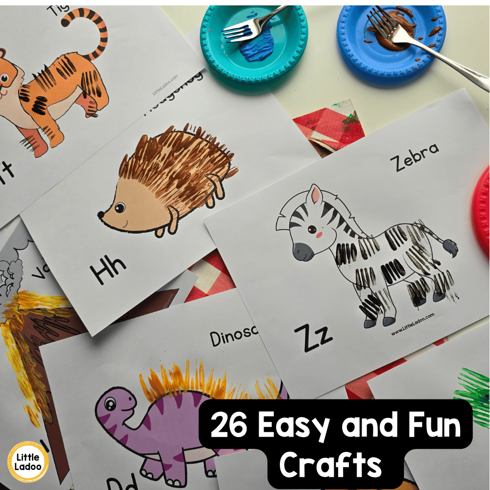Fork Painting Alphabet Crafts A-Z