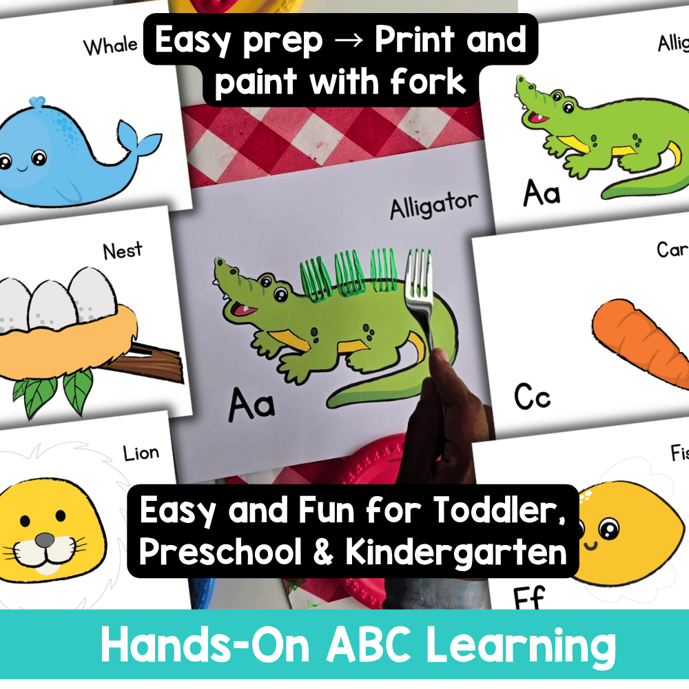 Fork Painting Alphabet Crafts A-Z