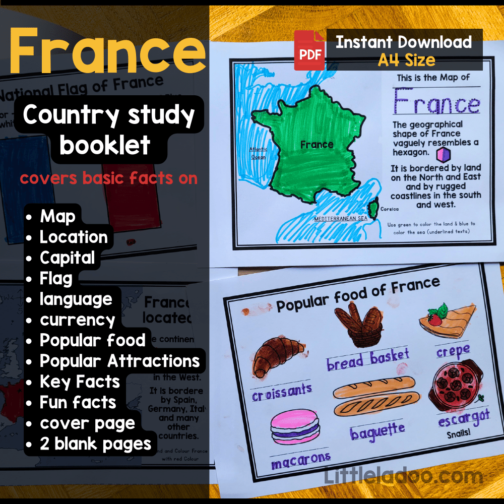 France Country Study Booklet Printable