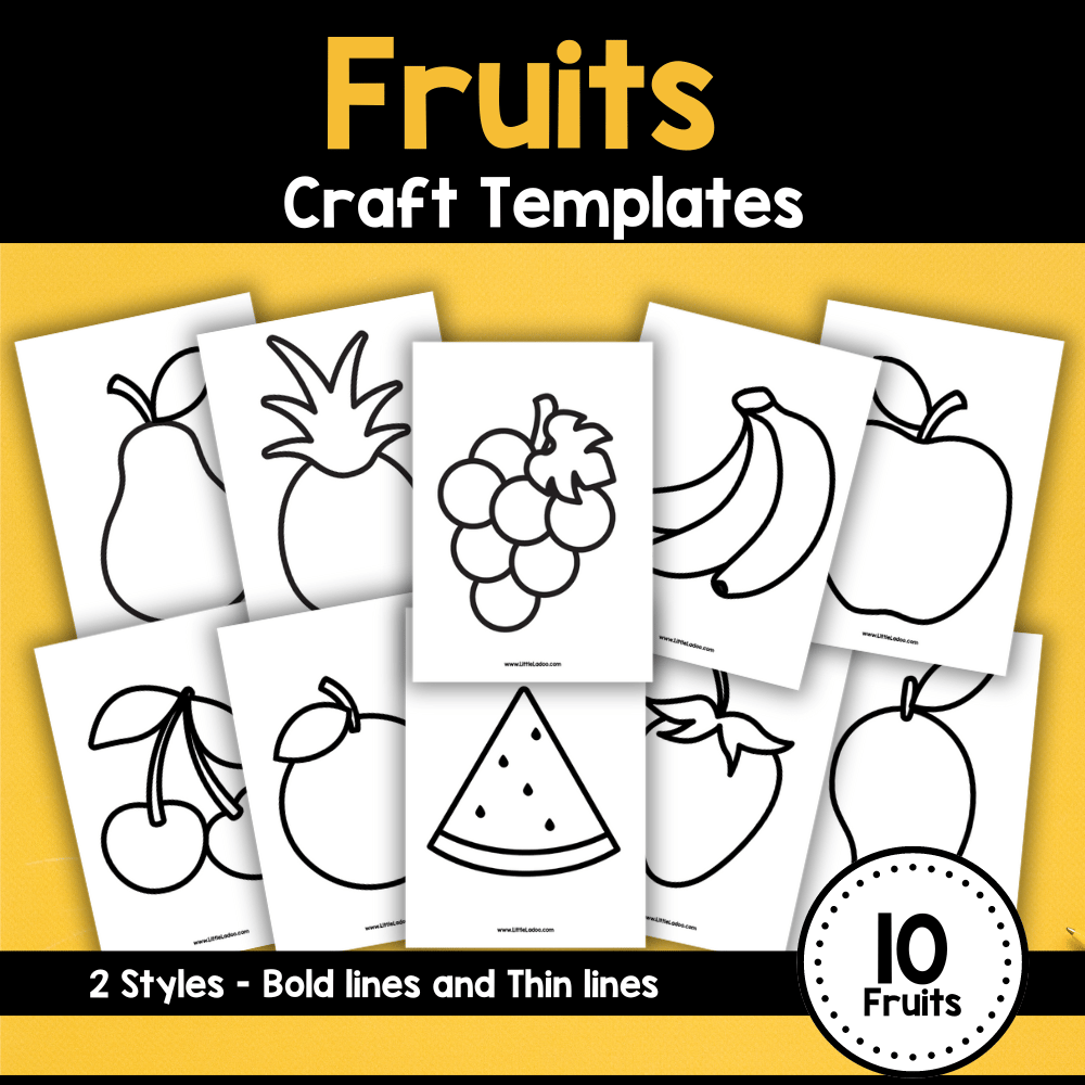 Fruits Templates for Art and Craft Projects