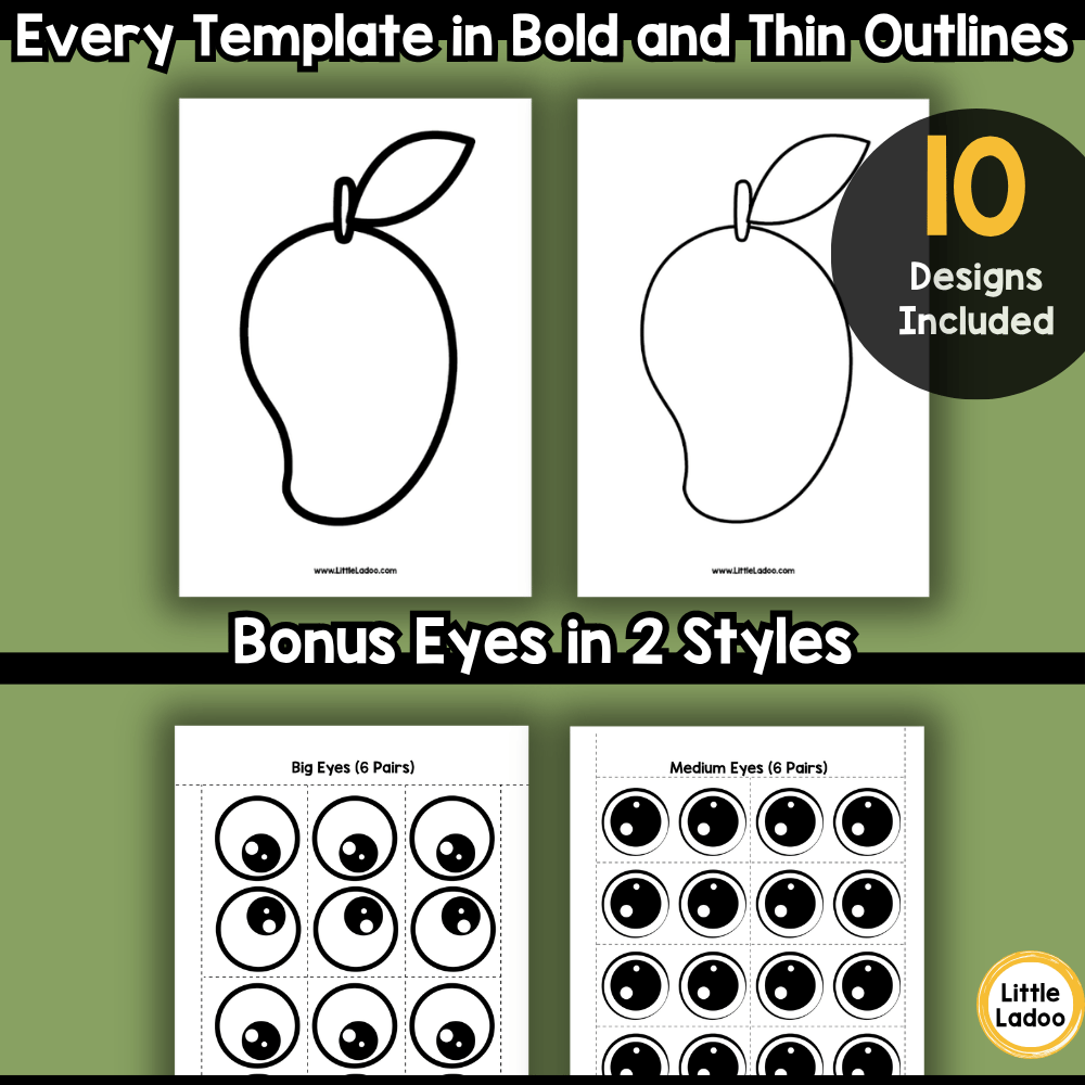 Fruit Craft Templates | 10 Printable Fruits Outlines