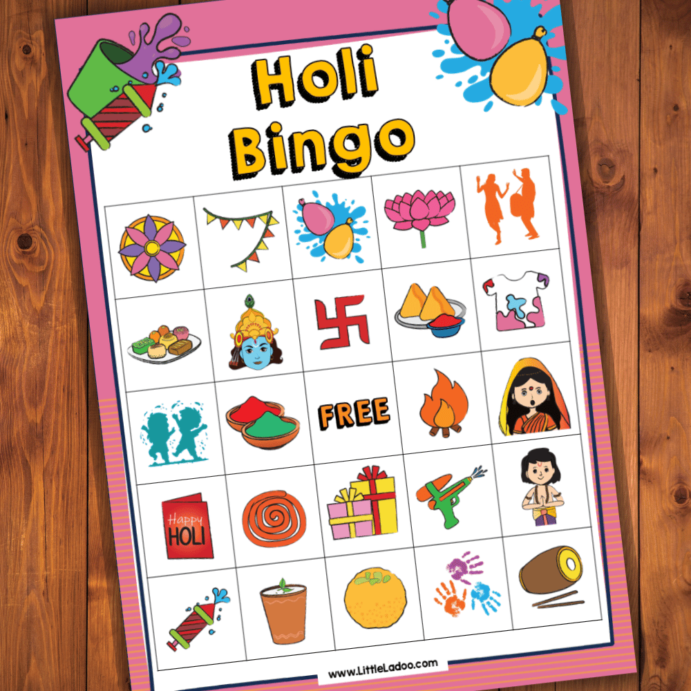 Holi Bingo Printable