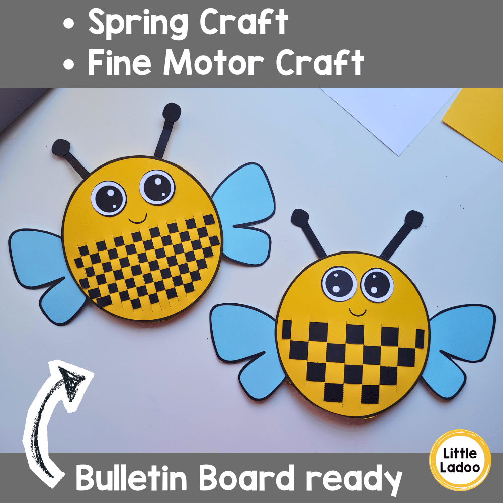 Honey Bee Paper Weaving Craft | Spring Fine Motor Activity