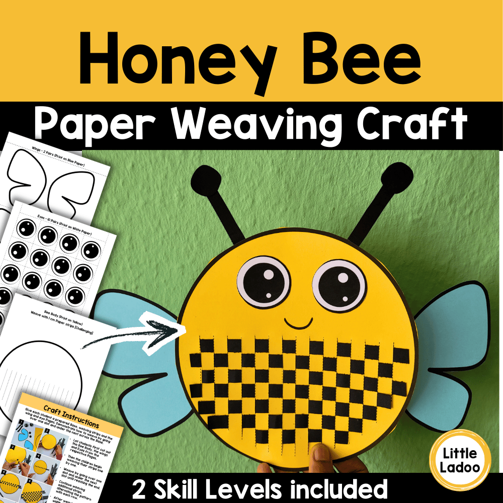 Honey Bee Paper Weaving Craft | Spring Fine Motor Activity