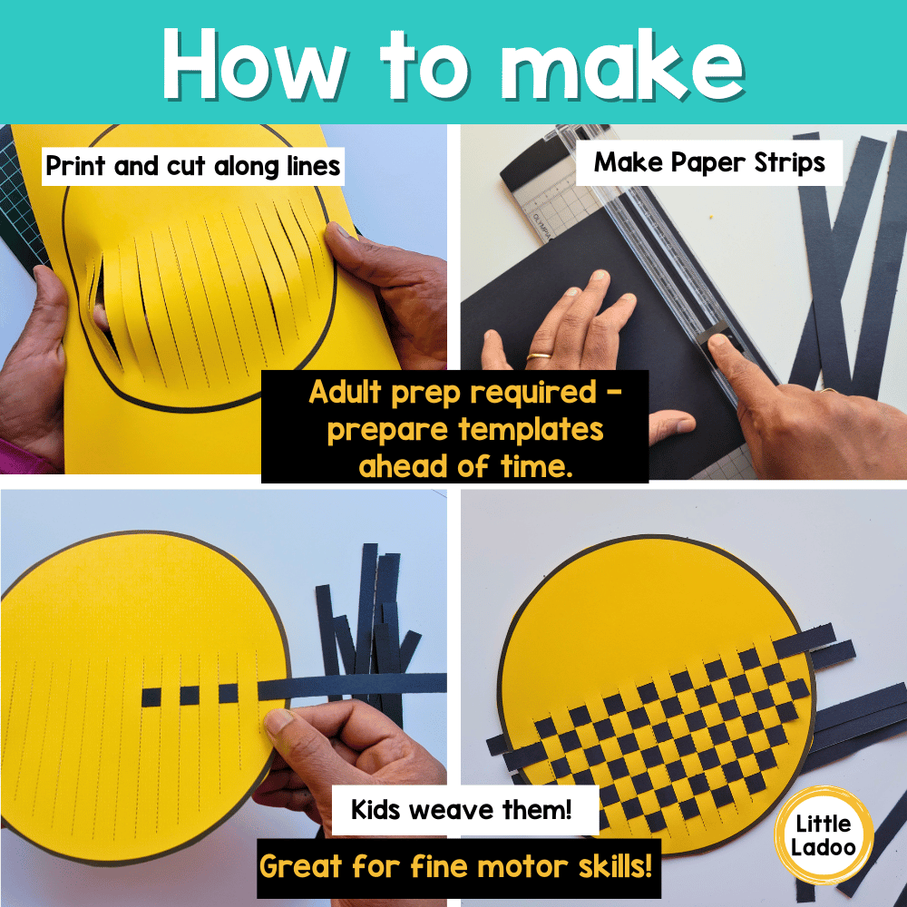 Honey Bee Paper Weaving Craft | Spring Fine Motor Activity