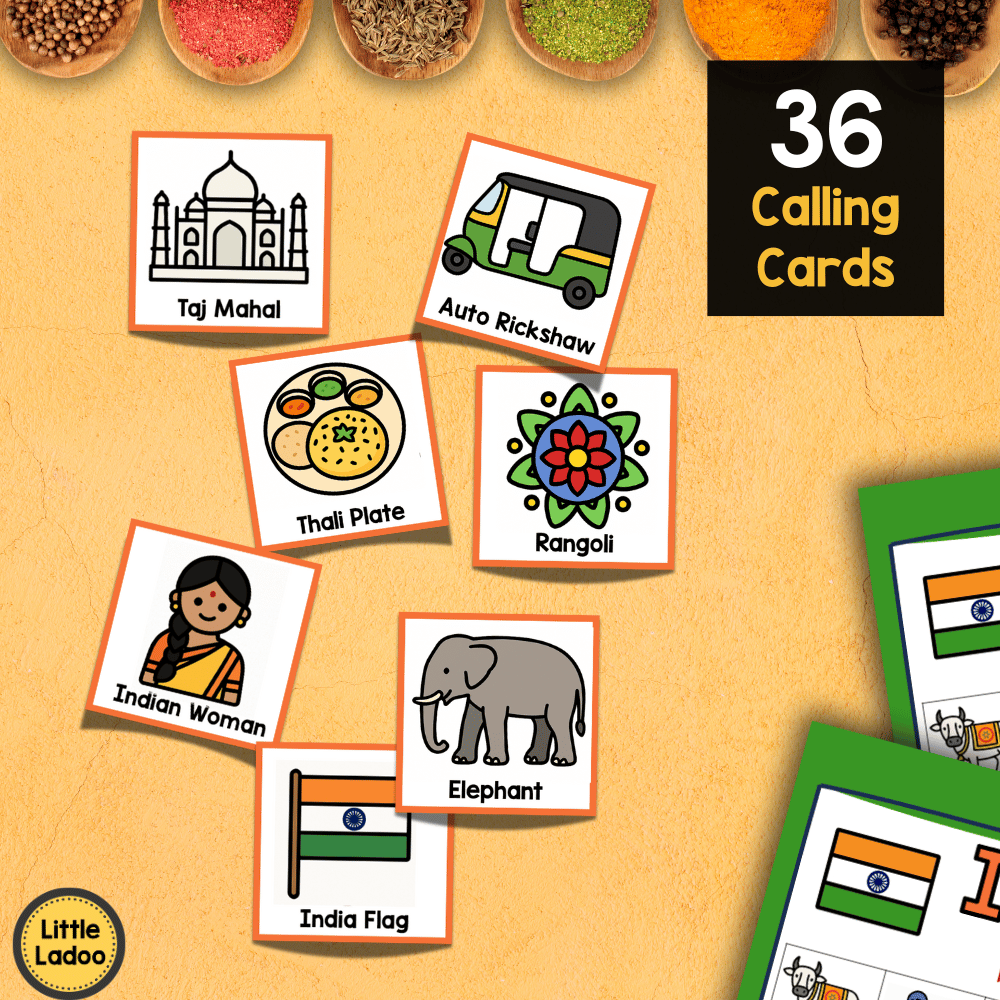 India Bingo Printable