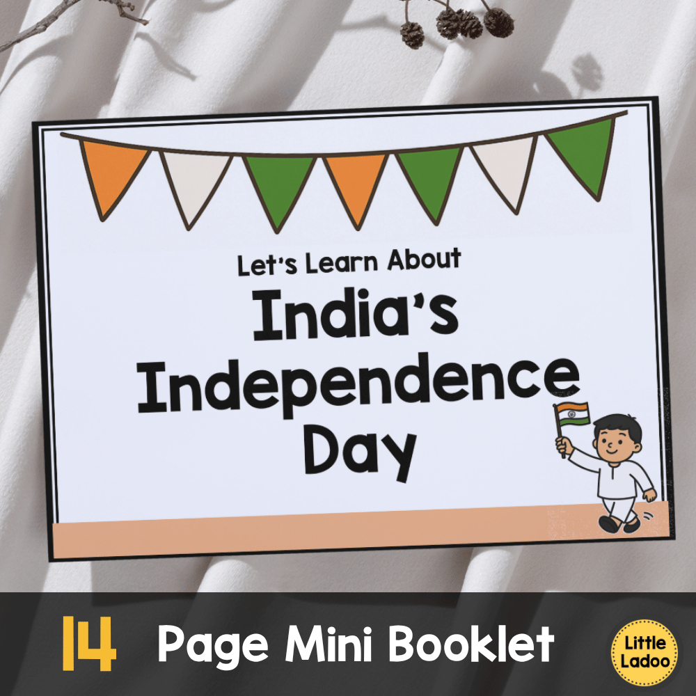 Indian Independence Day Mini Booklet + Worksheets