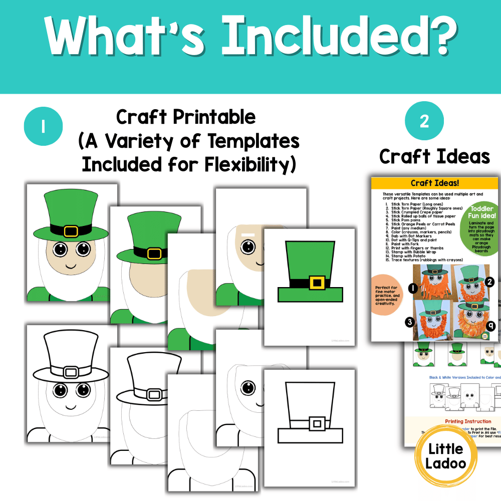 Leprechaun Craft Templates | St Patrick’s Day Fine Motor Craft