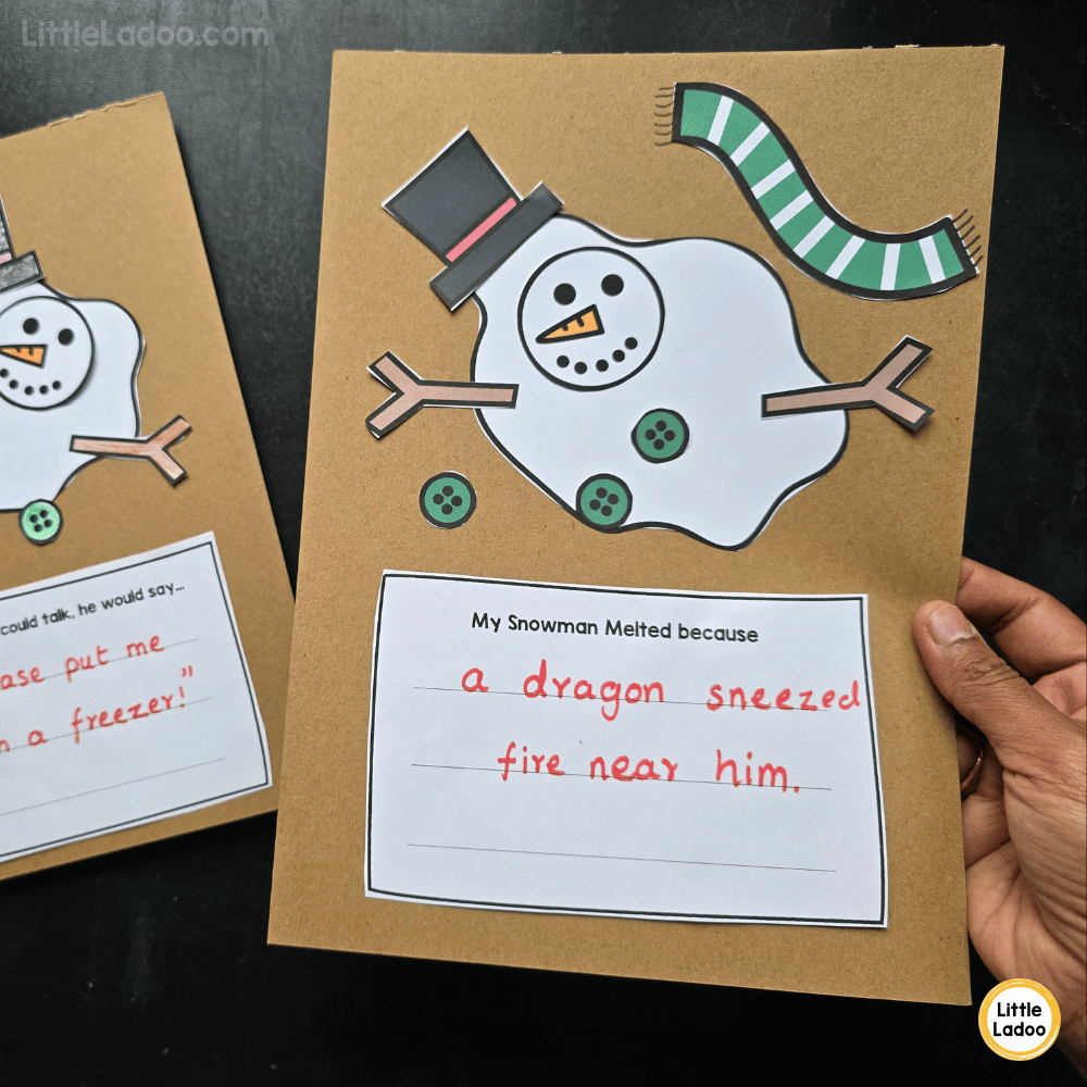 Melted Snowman Cut and Paste Craft and Writing Activity