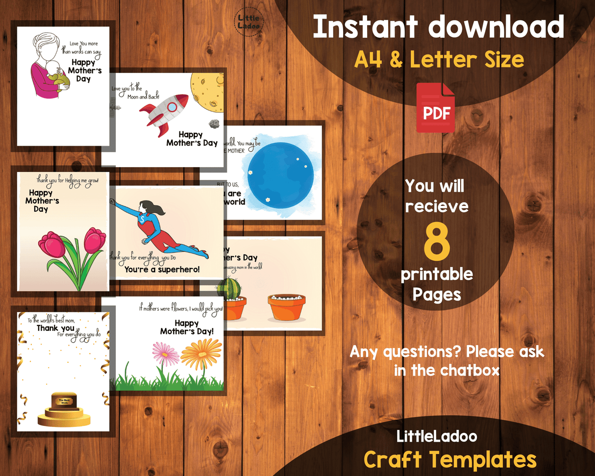 Mother's Day Handprint Art Printable {8 Designs}