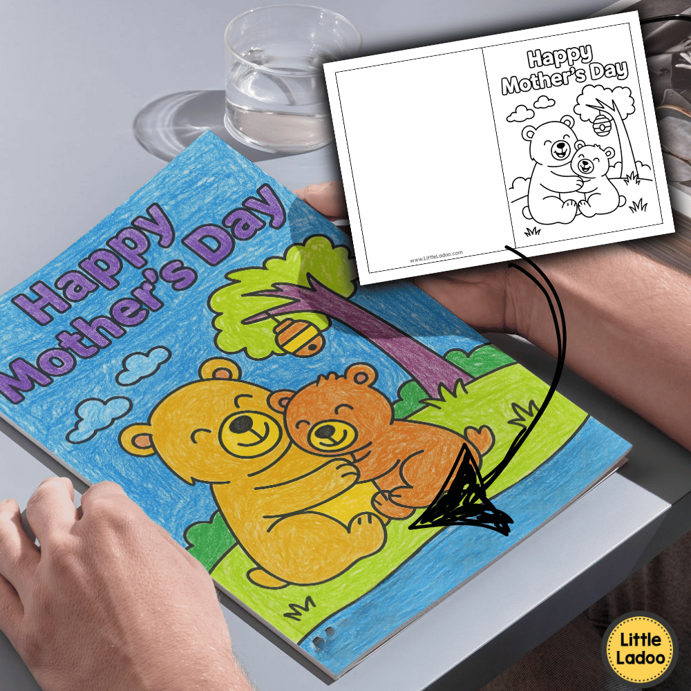 Mother’s Day Cards to Colour – 12 Cute Mom & Baby Animal Printables