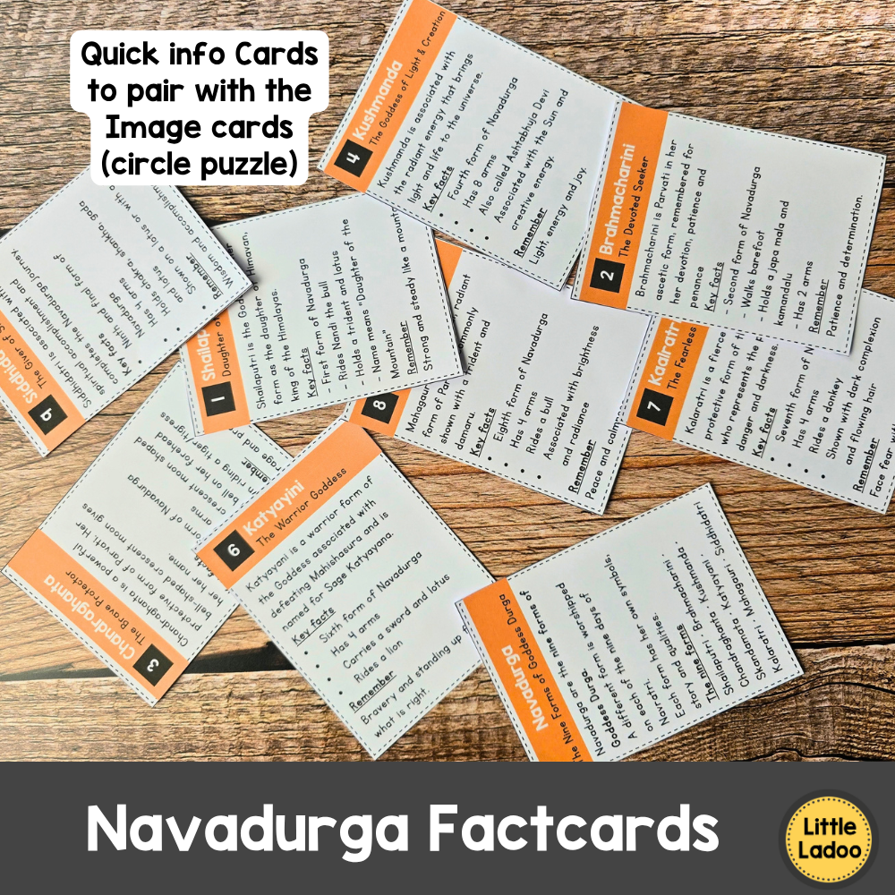 Navadurga Learning Pack Printable for Kids