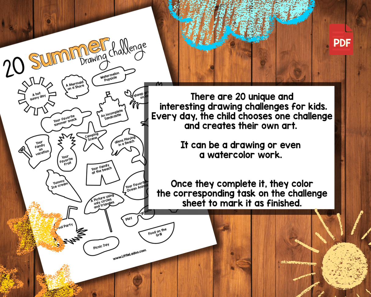Summer Drawing Prompts Printable