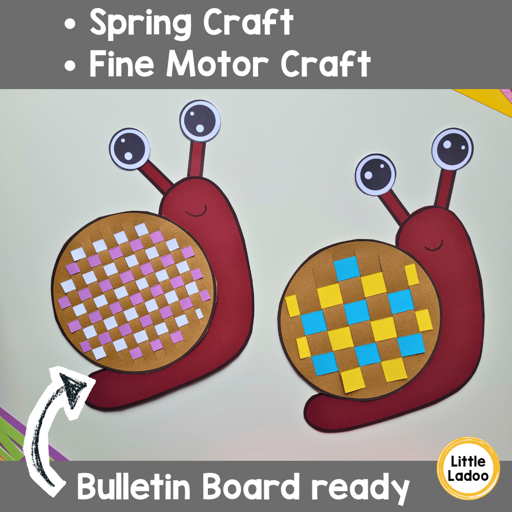 Snail Paper Weaving Craft | Spring Fine Motor Activity