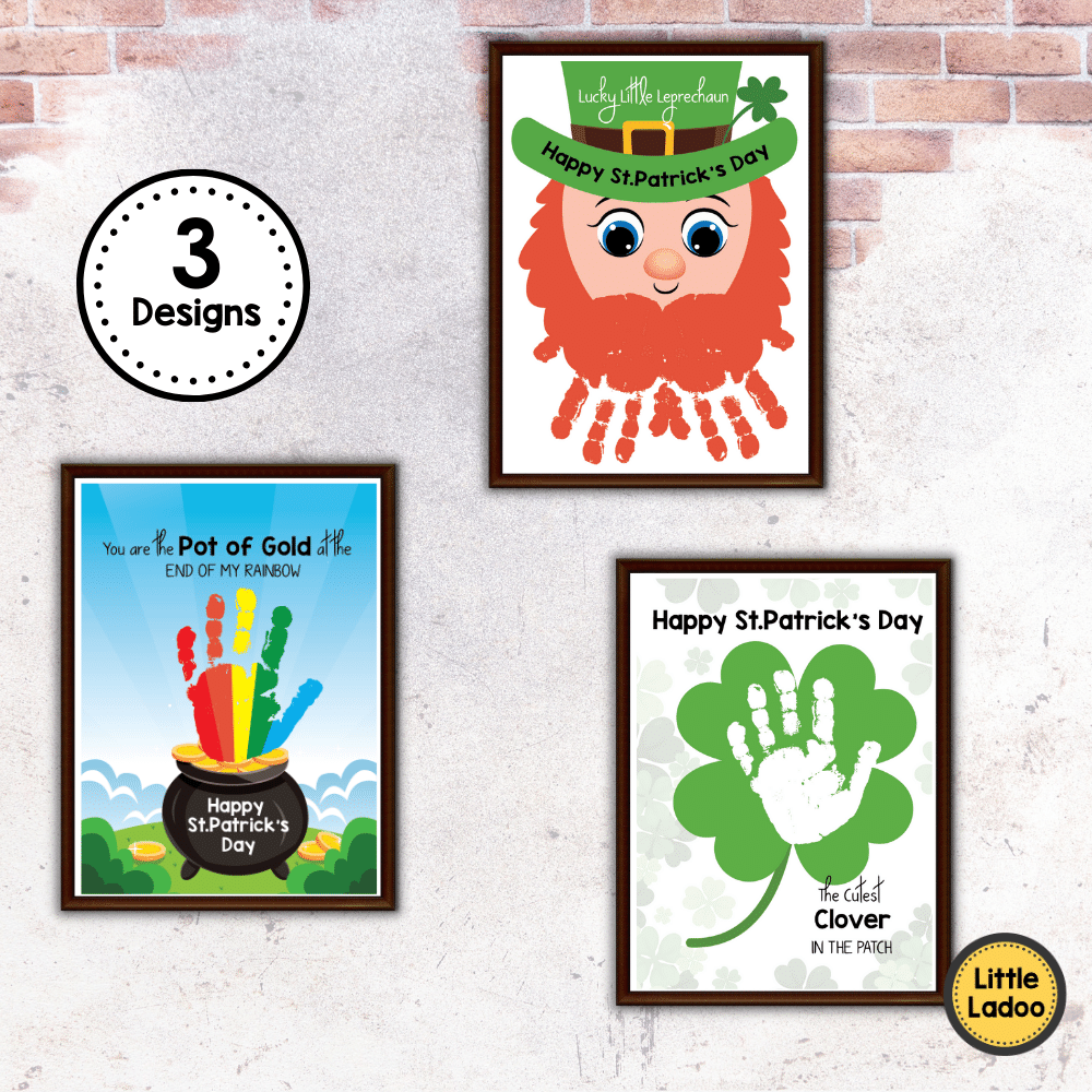 St Patrick's Handprint Art Printable {3 Designs}