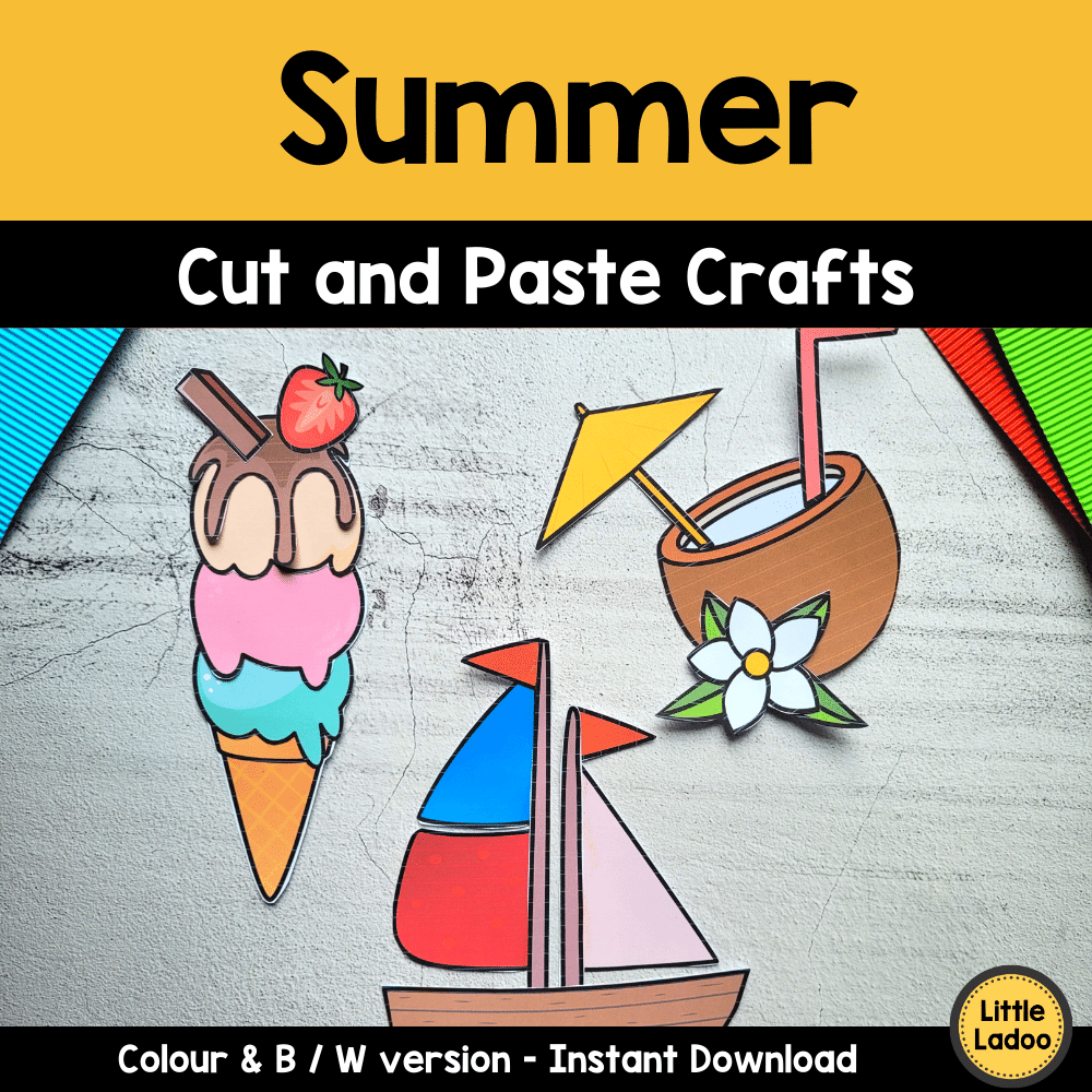 Summer Cut and Paste Craft Printable