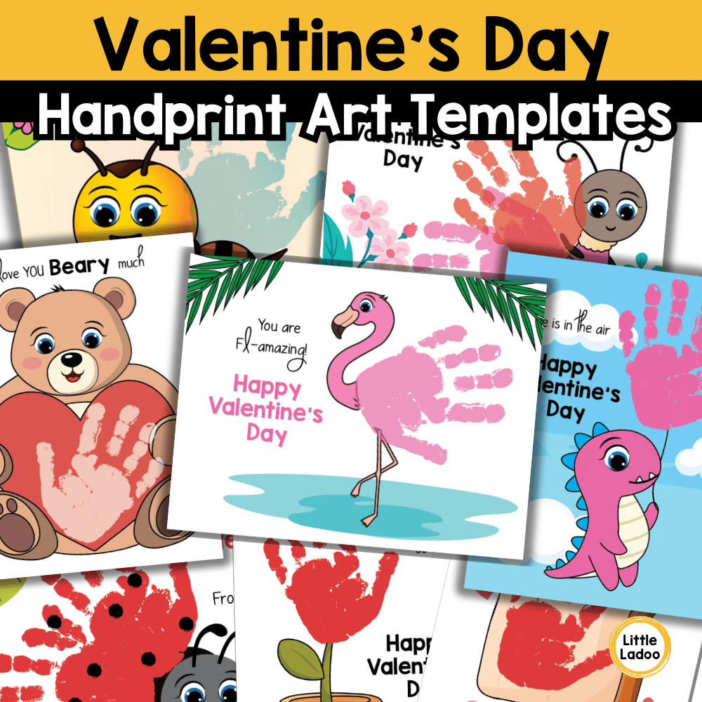 Valentine's Day Handprint Art Template