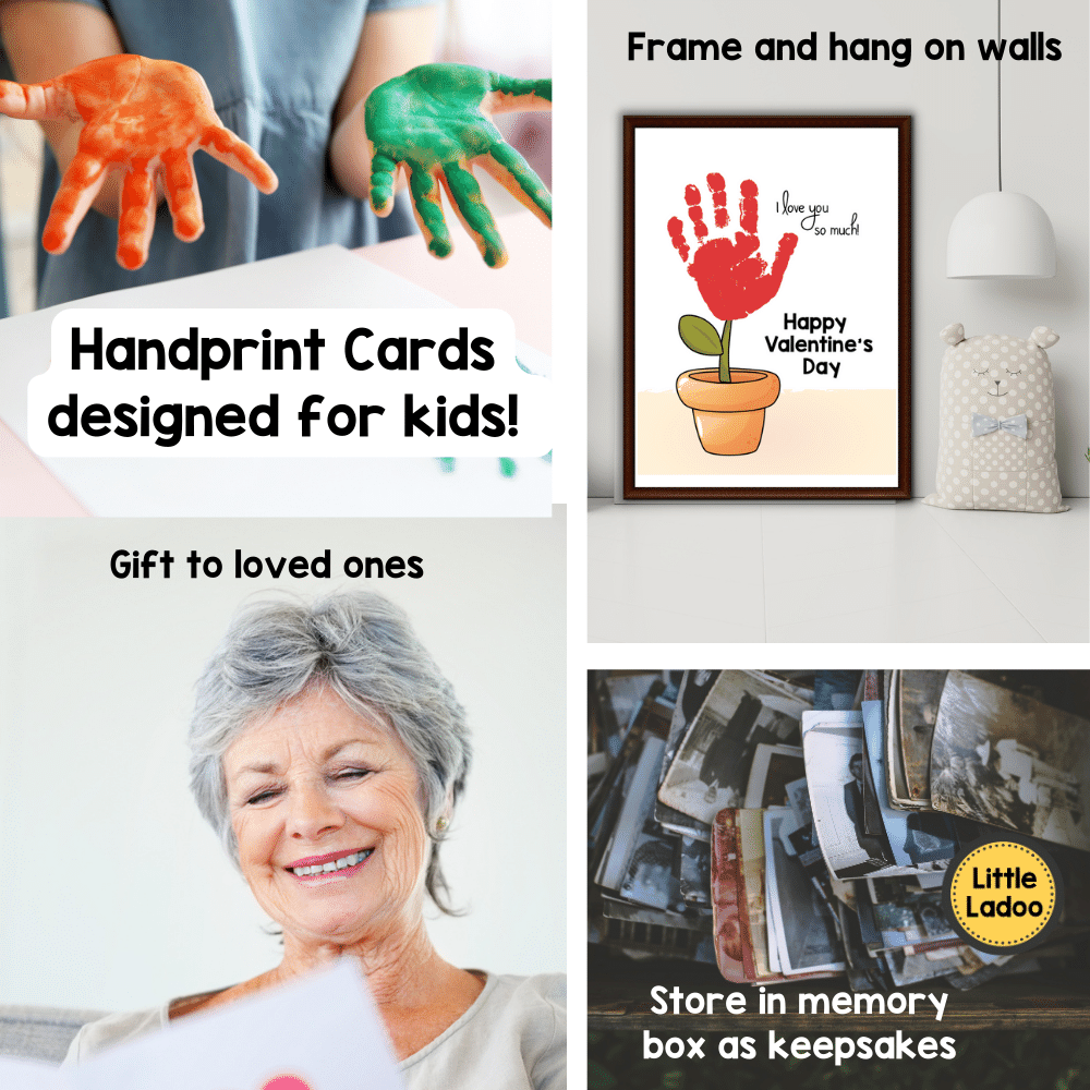 Valentine's Day Handprint Art Printable {8 Designs}