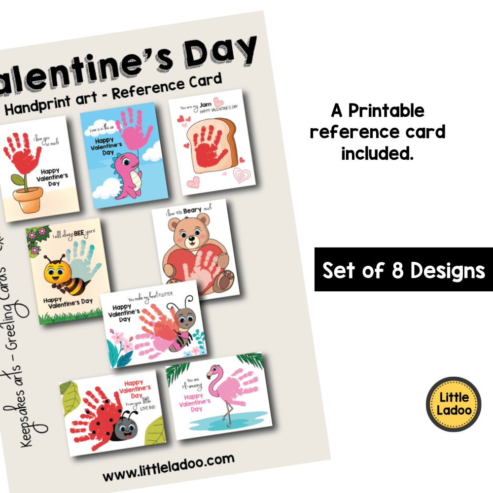 Valentine's Day Handprint Art Printable {8 Designs}