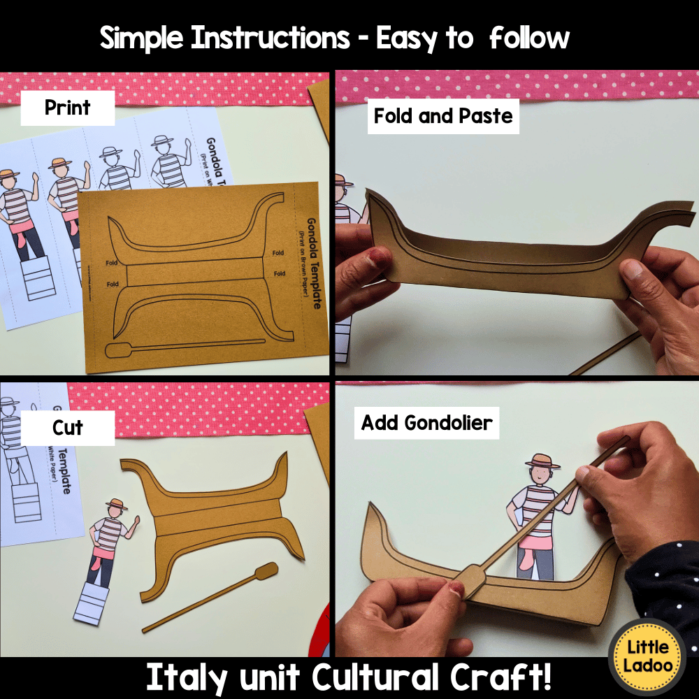 Venice Gondola Craft Printable