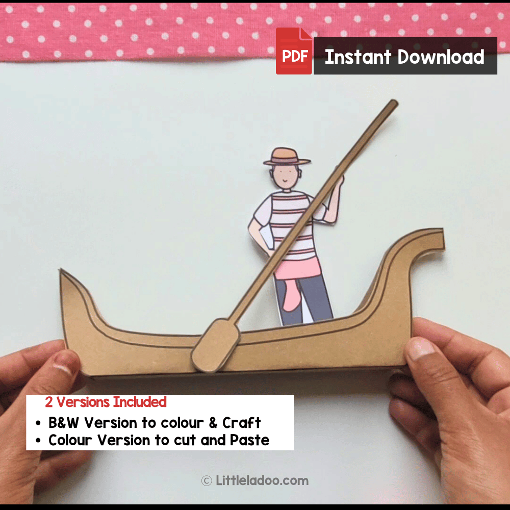 Venice Gondola Craft Printable