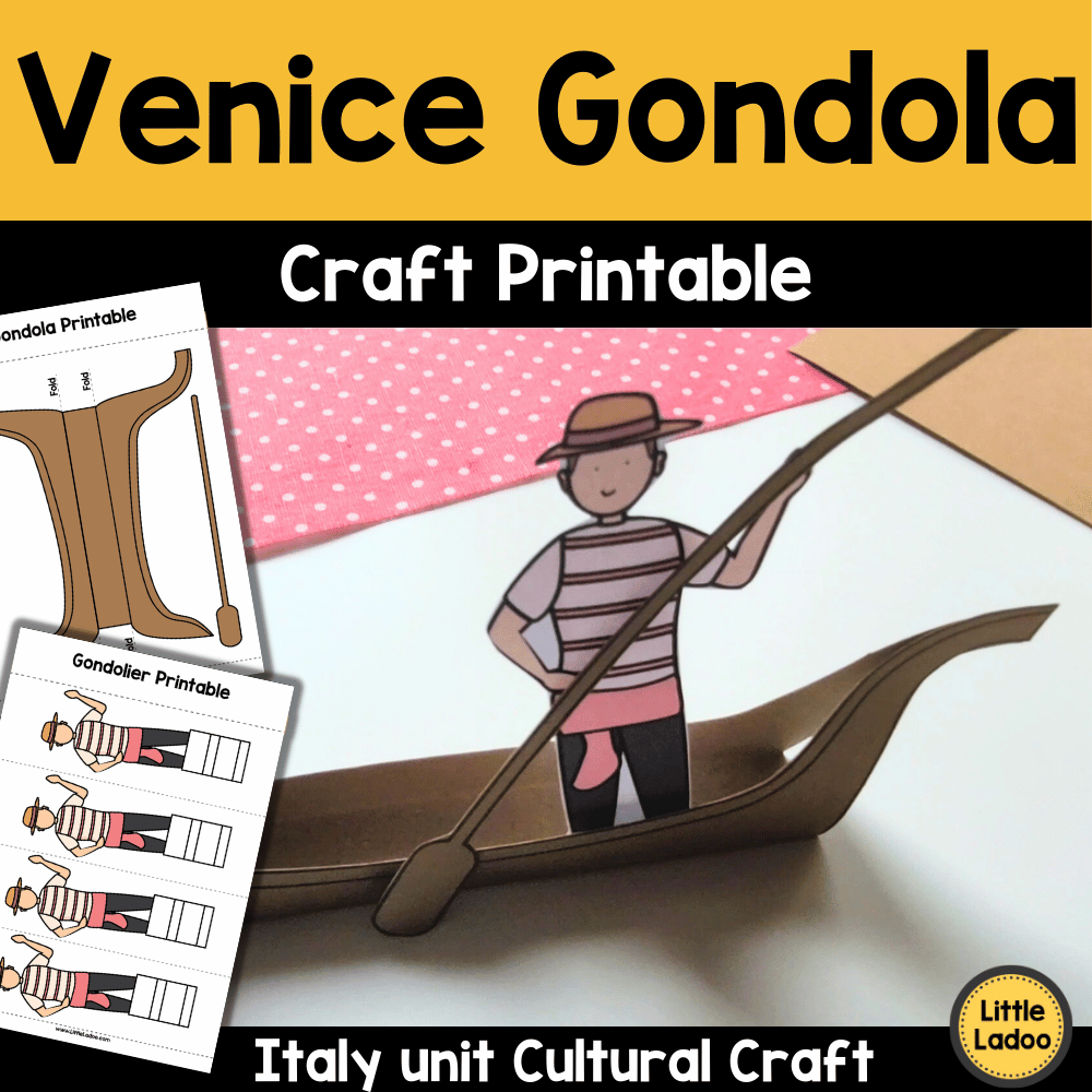 Venice Gondola Craft Printable