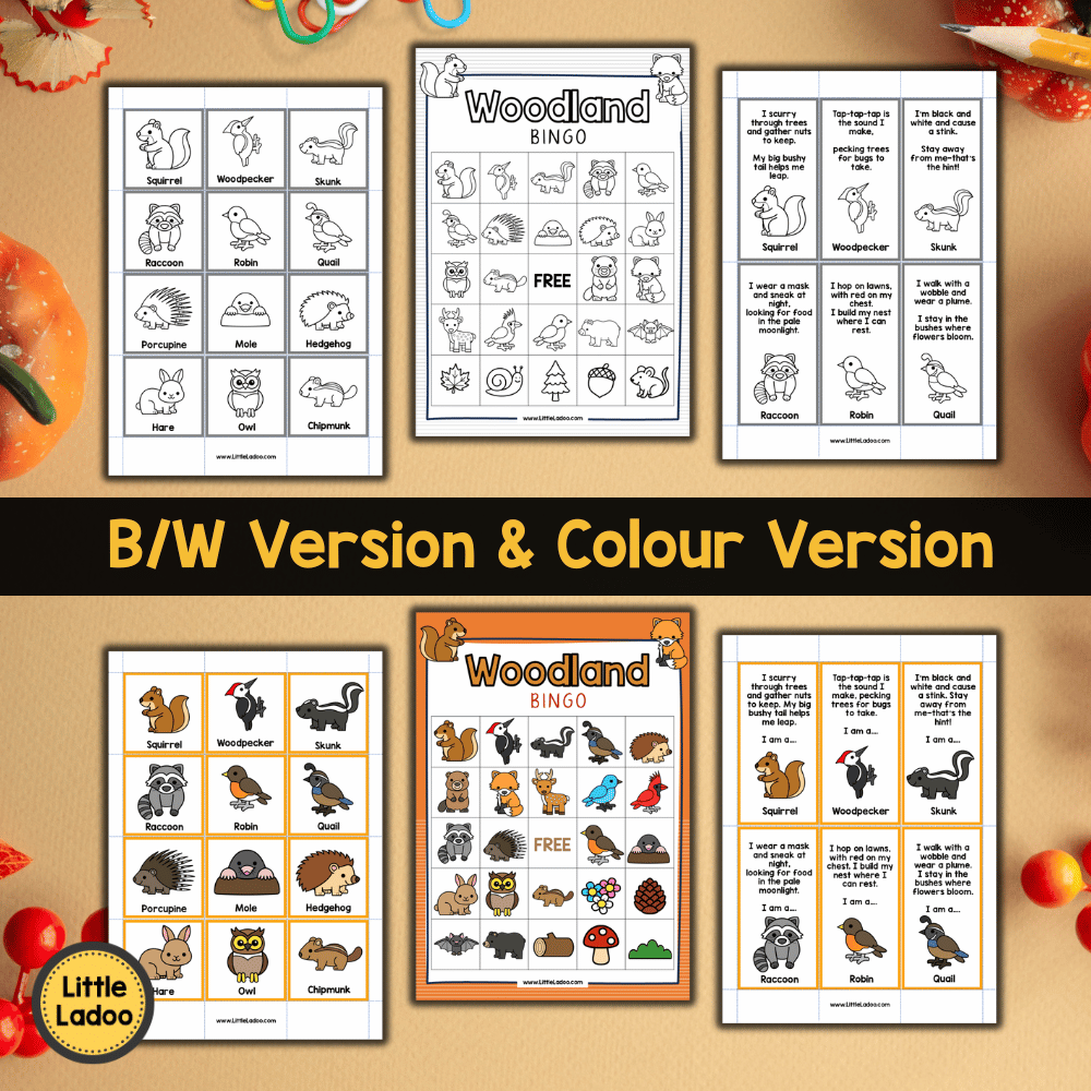Woodland Bingo Printable