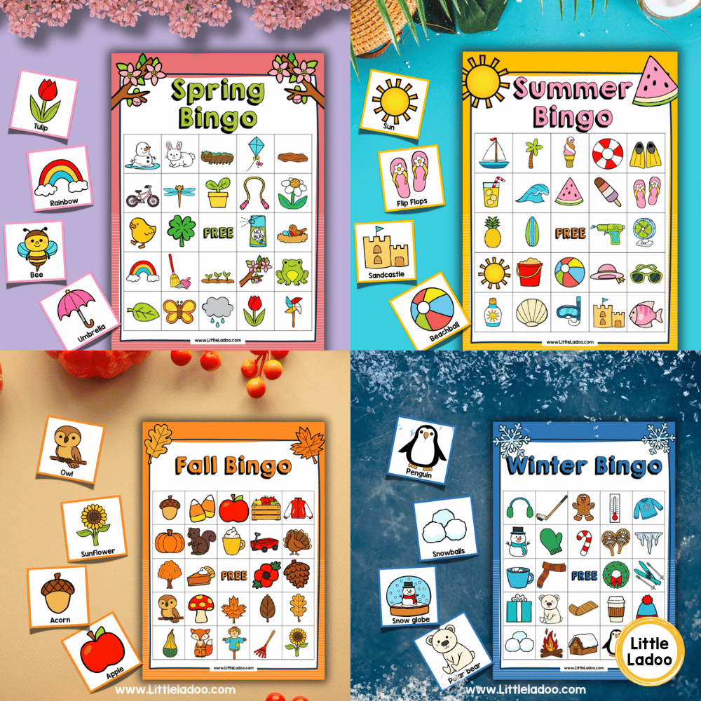 Seasons Bingo Game Printable Bundle