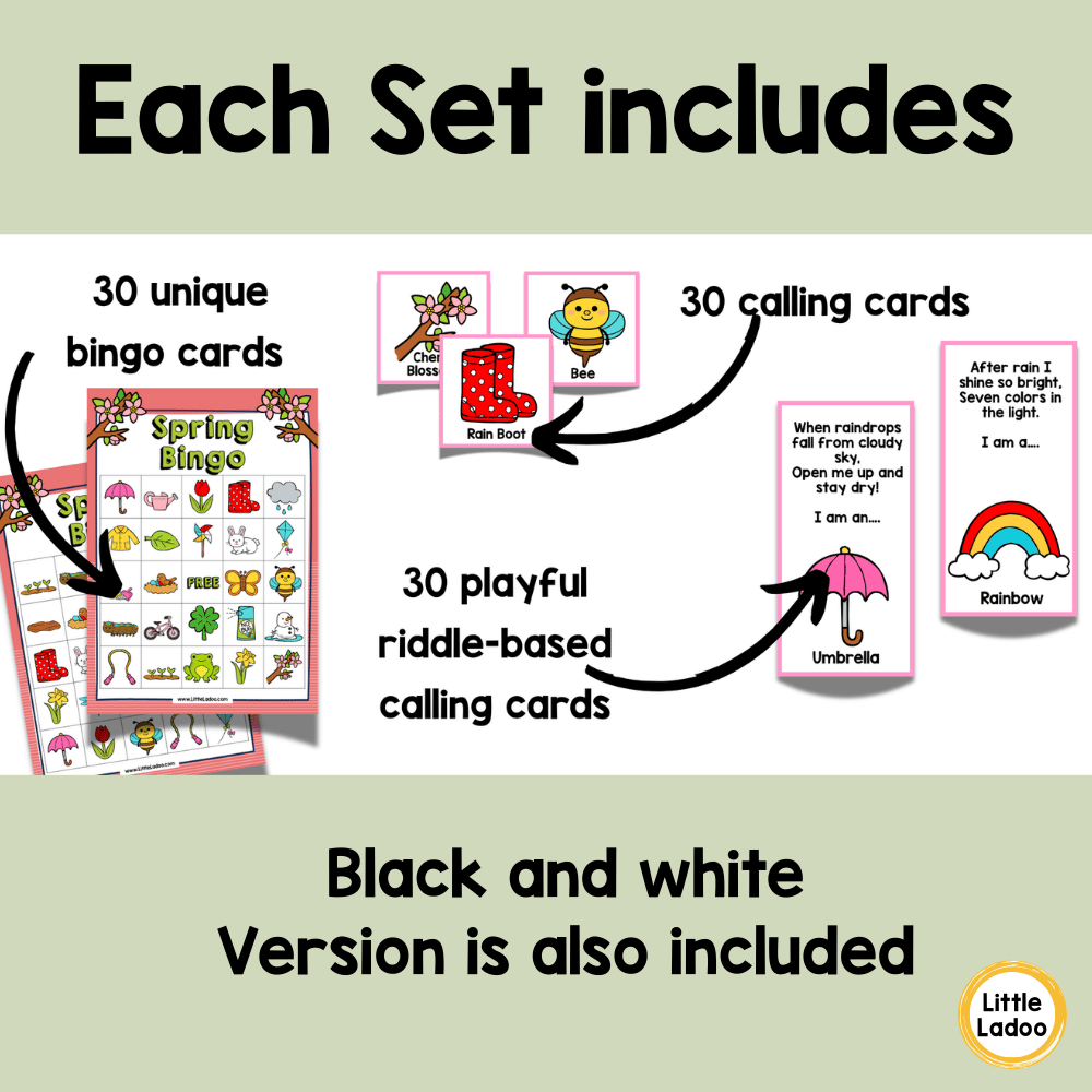 Seasons Bingo Game Printable Bundle