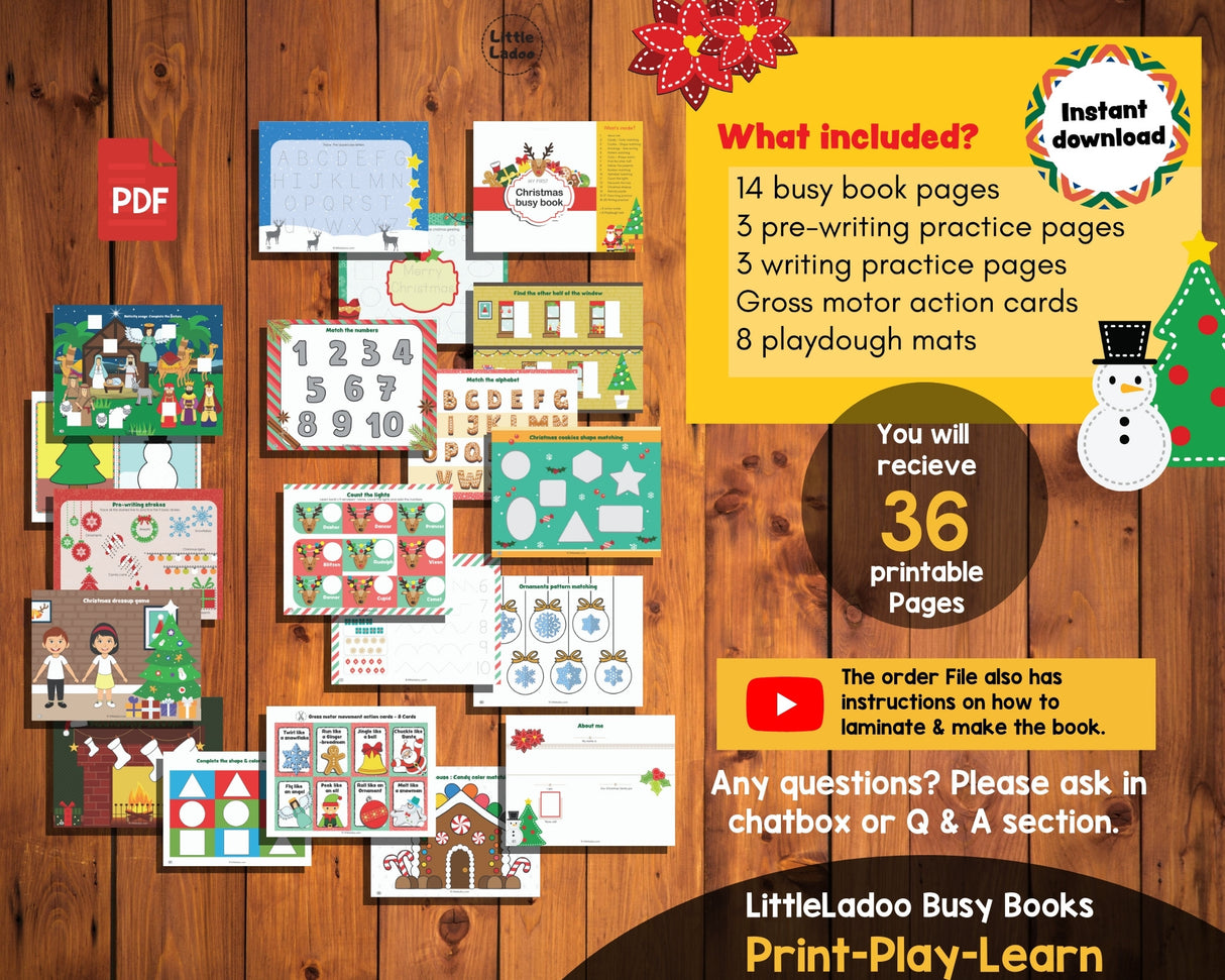 Christmas Busy Book {20 Activities}