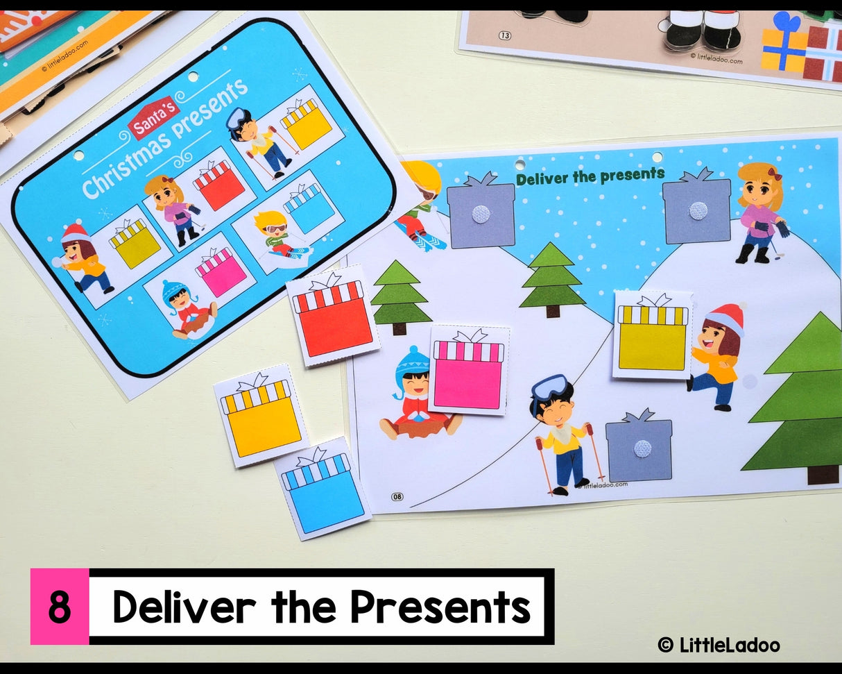 Chritmas presents matching - busy book page