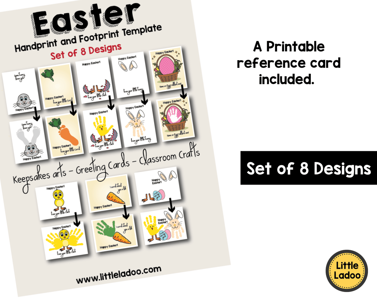Easter Handprint Art Printable {8 Designs}