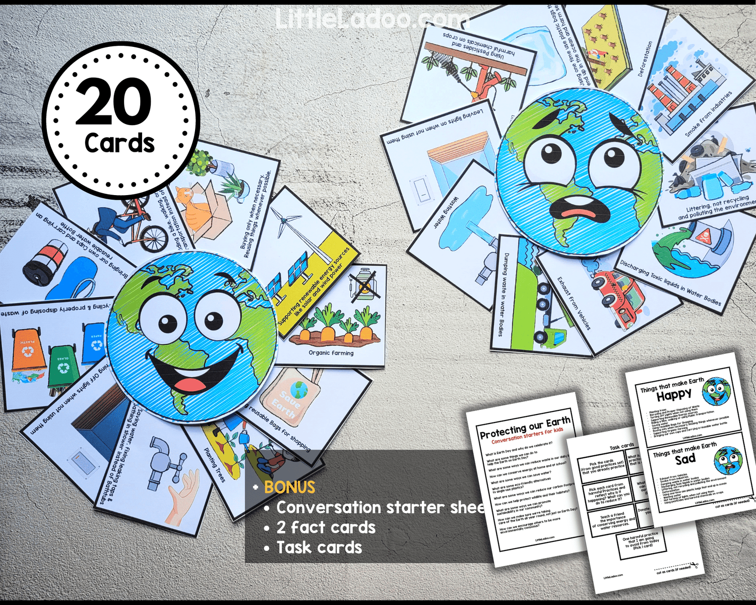 Happy Earth vs Sad Earth Sorting Cards
