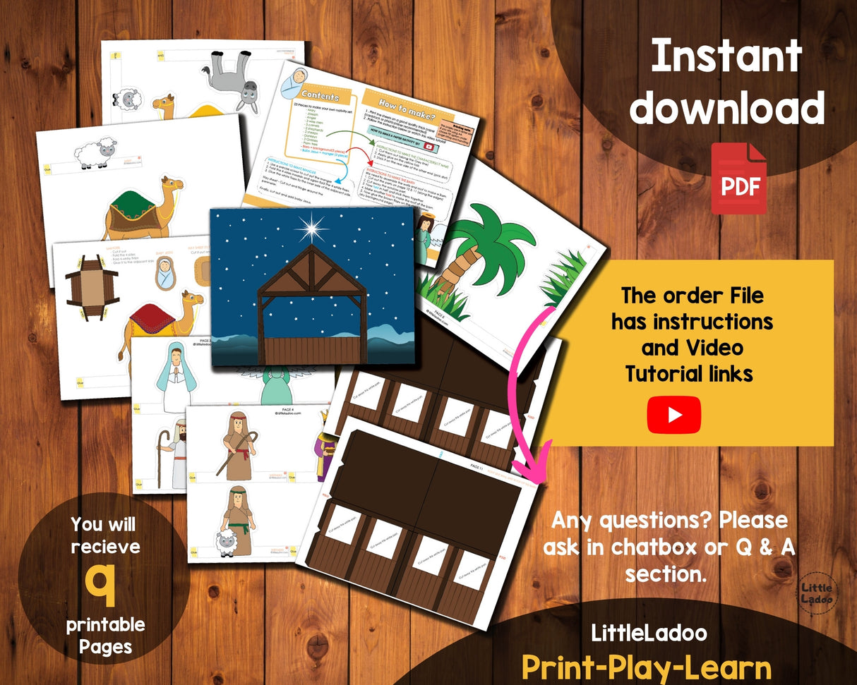 Printable Nativity Scene for Kids