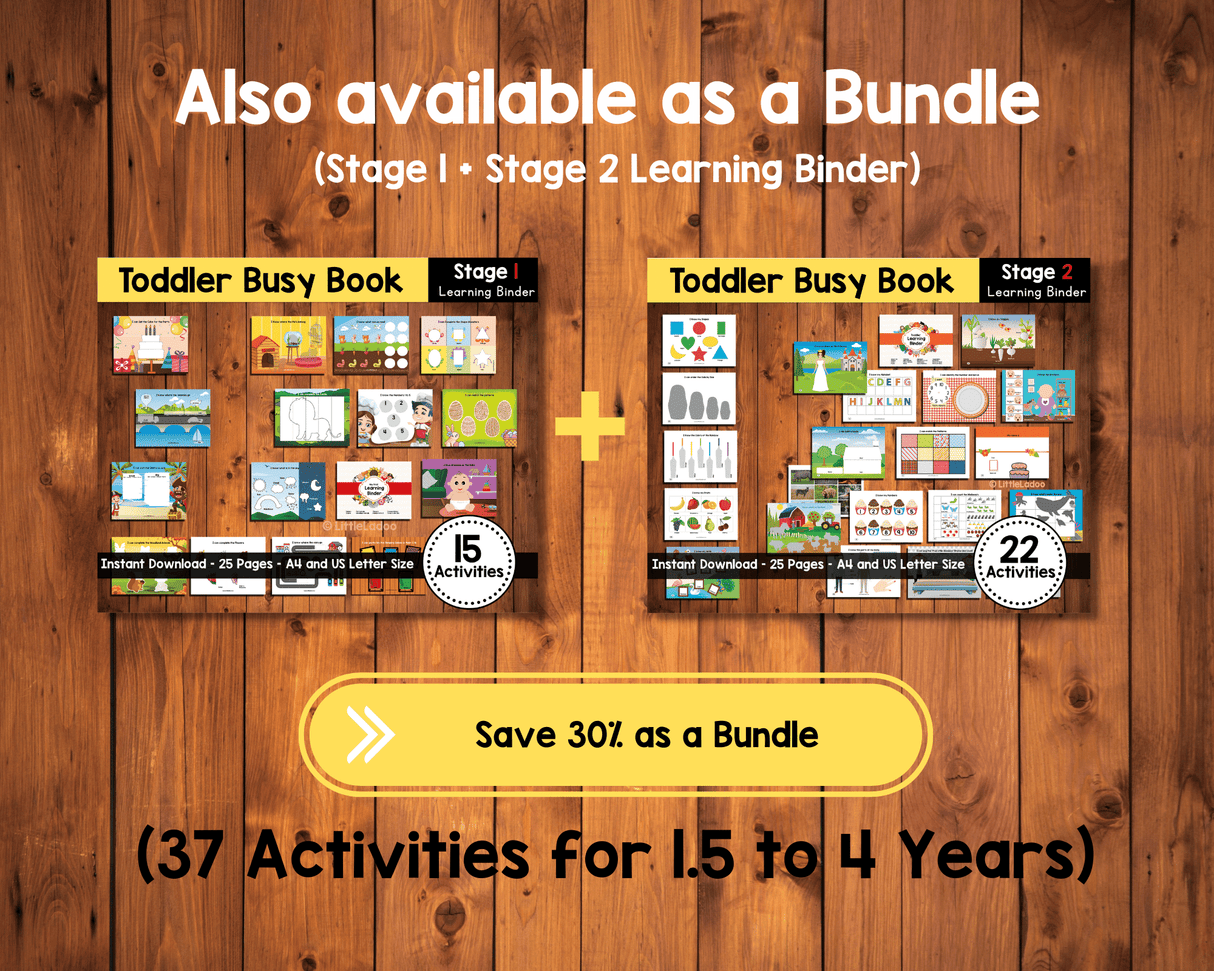 Toddler Busy Book {22 Activities}