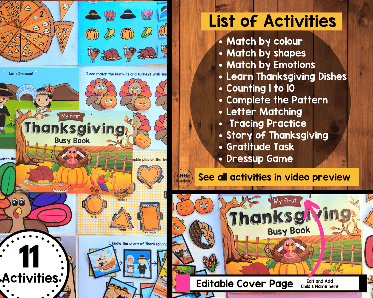 Thanksgiving Busy Book {11 Activities}