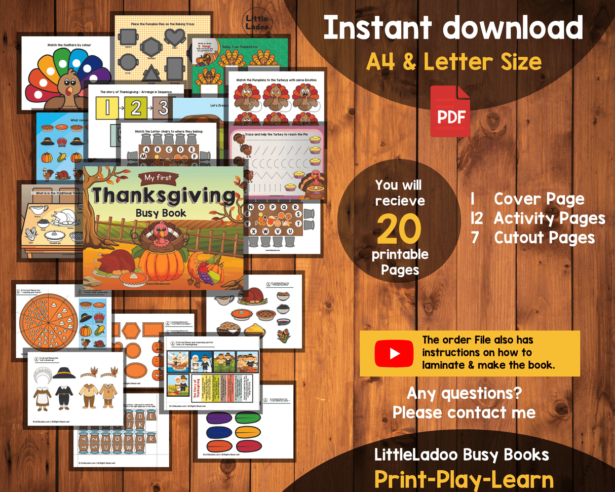 Thanksgiving Busy Book {11 Activities}