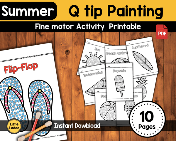 Summer Q-Tip Painting printable