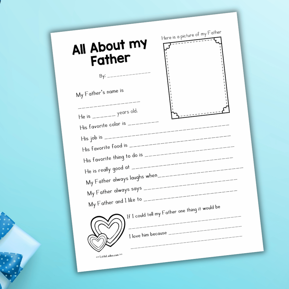 All About My Dad Printable | Father’s Day Keepsake Questionnaire for Kids