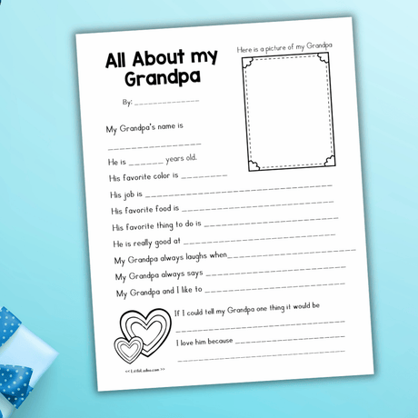 All About My Dad Printable | Father’s Day Keepsake Questionnaire for Kids
