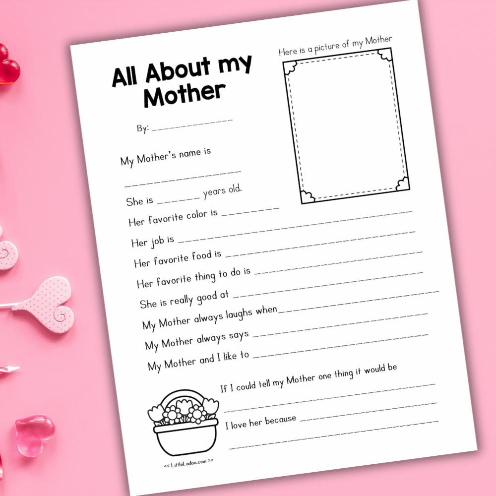 All About My Mom Printable | Mother’s Day Keepsake Questionnaire for Kids